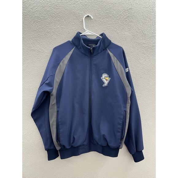 Mens New Balance York Revolution Baseball Jacket Size Small Navy Blue Zip Up - Picture 1 of 16